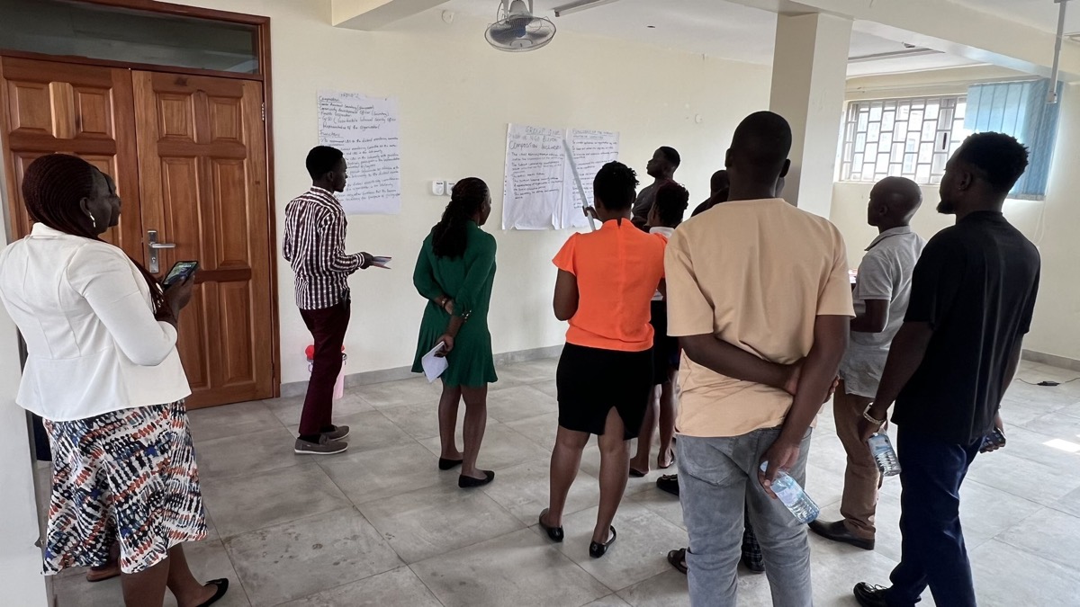 A group discussion in a meeting room